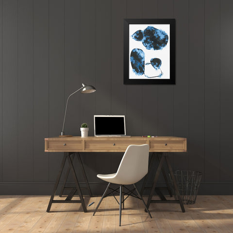 Blue Stone II Black Modern Wood Framed Art Print by PI Studio