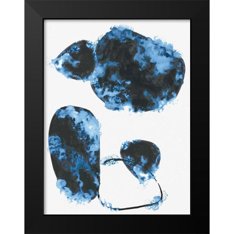 Blue Stone II Black Modern Wood Framed Art Print by PI Studio
