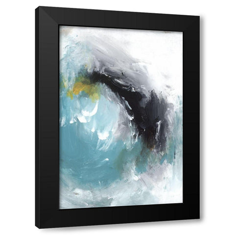 Aquamarine I Black Modern Wood Framed Art Print with Double Matting by PI Studio