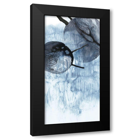 Dripping Circles II Black Modern Wood Framed Art Print by PI Studio