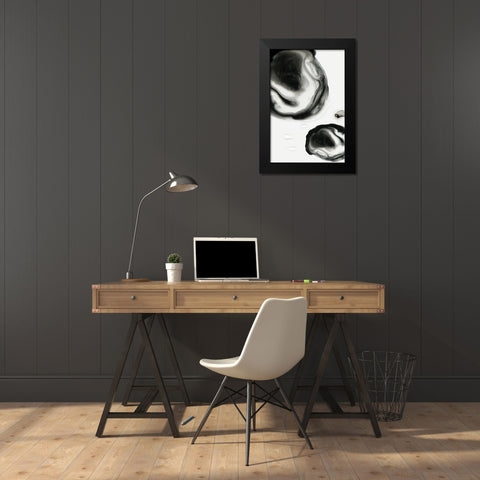Neutral Blobs III Black Modern Wood Framed Art Print by PI Studio