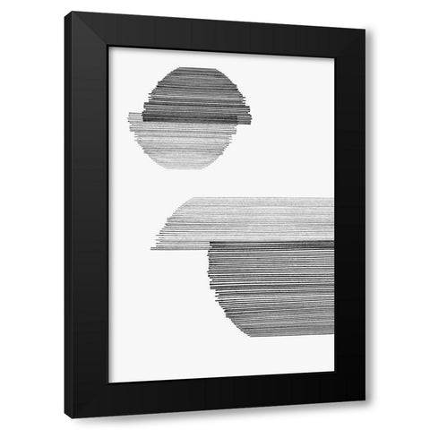 Gray on Gray I Black Modern Wood Framed Art Print by PI Studio