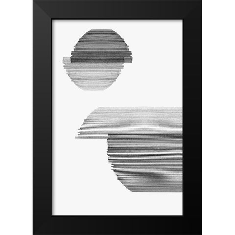 Gray on Gray I Black Modern Wood Framed Art Print by PI Studio