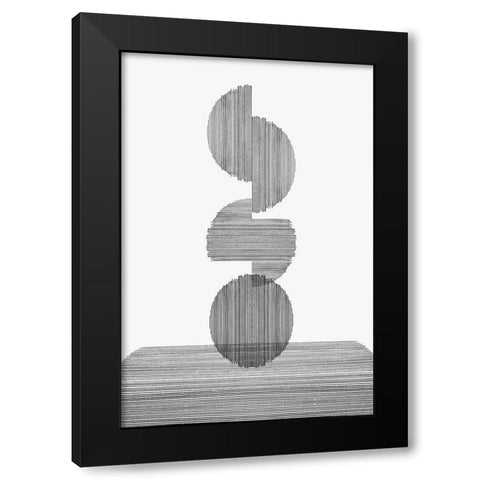 Gray on Gray III Black Modern Wood Framed Art Print with Double Matting by PI Studio