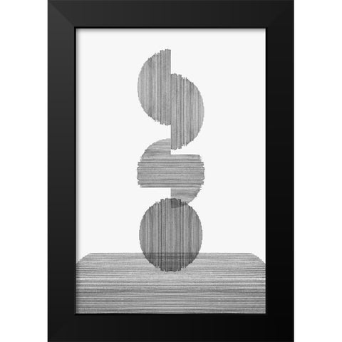 Gray on Gray III Black Modern Wood Framed Art Print by PI Studio