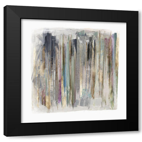 Cool Lines I Black Modern Wood Framed Art Print with Double Matting by PI Studio