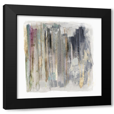 Cool Lines II Black Modern Wood Framed Art Print with Double Matting by PI Studio