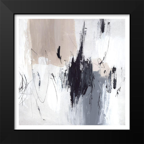 Scribble I Black Modern Wood Framed Art Print by PI Studio