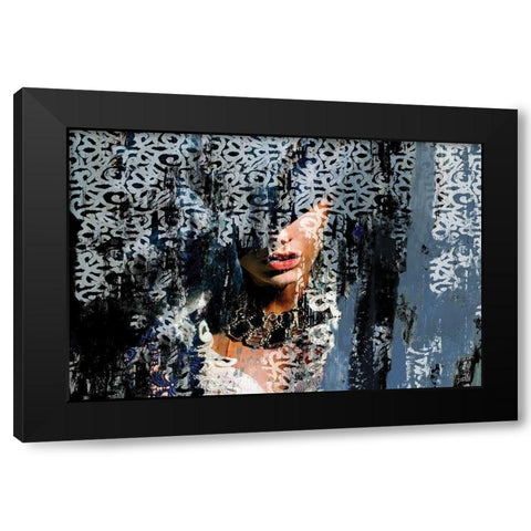 Lace Face  Black Modern Wood Framed Art Print with Double Matting by PI Studio