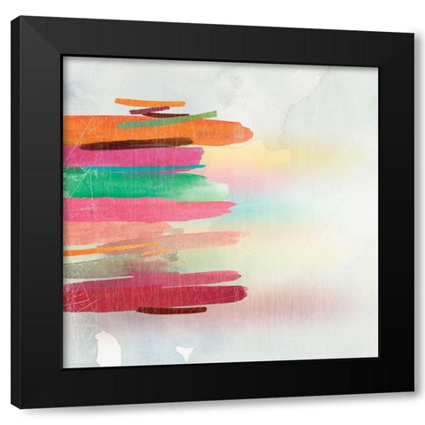 Color in the Lines II Black Modern Wood Framed Art Print with Double Matting by PI Studio