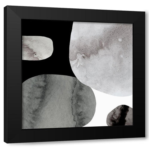 Stone Age II Black Modern Wood Framed Art Print with Double Matting by PI Studio