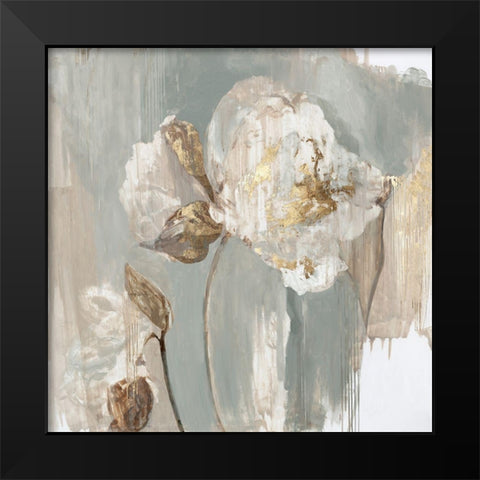 Golden Tulip Black Modern Wood Framed Art Print by K, Ella
