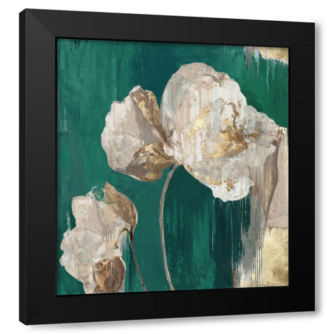 Golden Tulip Black Modern Wood Framed Art Print with Double Matting by PI Studio