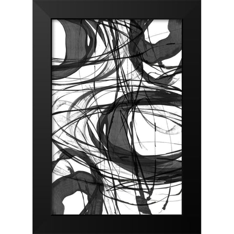 Swirling I Black Modern Wood Framed Art Print by PI Studio