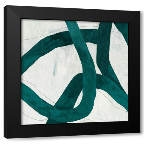 Green Bow I Black Modern Wood Framed Art Print with Double Matting by PI Studio
