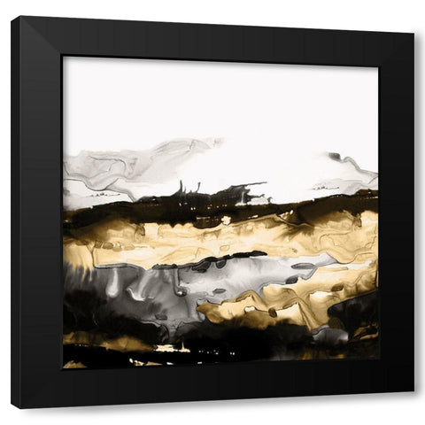 Drizzle I  Black Modern Wood Framed Art Print with Double Matting by PI Studio