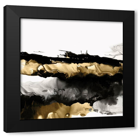Drizzle II   Black Modern Wood Framed Art Print with Double Matting by PI Studio