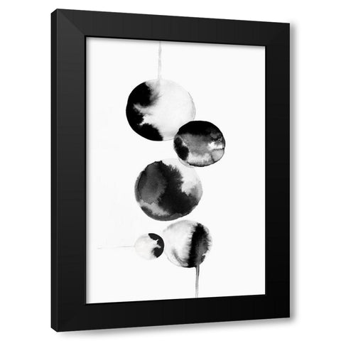 Dripping Bubbles I  Black Modern Wood Framed Art Print with Double Matting by PI Studio