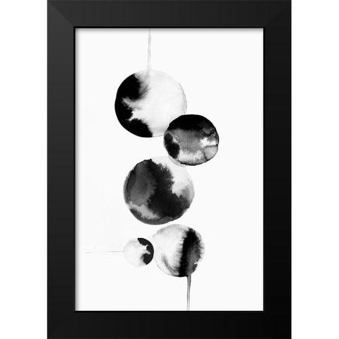 Dripping Bubbles I  Black Modern Wood Framed Art Print by PI Studio