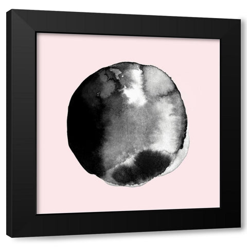 New Moon II Blush Version  Black Modern Wood Framed Art Print with Double Matting by PI Studio