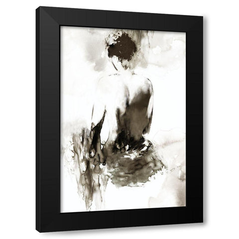 Ink Lady  Black Modern Wood Framed Art Print with Double Matting by PI Studio