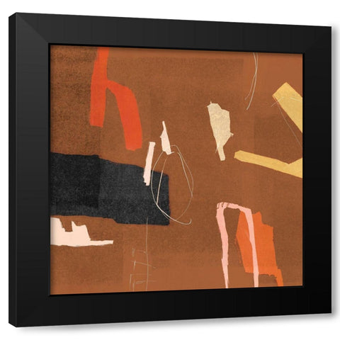 Ultra I Cinnamon Version Black Modern Wood Framed Art Print with Double Matting by PI Studio