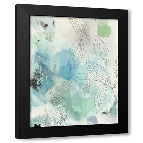 Bloomer I Black Modern Wood Framed Art Print with Double Matting by PI Studio