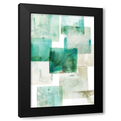 Aperture I Green Version Black Modern Wood Framed Art Print with Double Matting by PI Studio