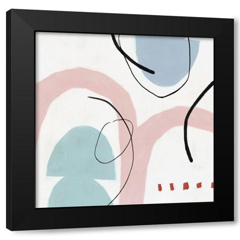 Elasticity I Blush Version  Black Modern Wood Framed Art Print with Double Matting by PI Studio