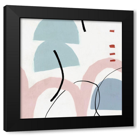 Elasticity II Blush Version  Black Modern Wood Framed Art Print with Double Matting by PI Studio