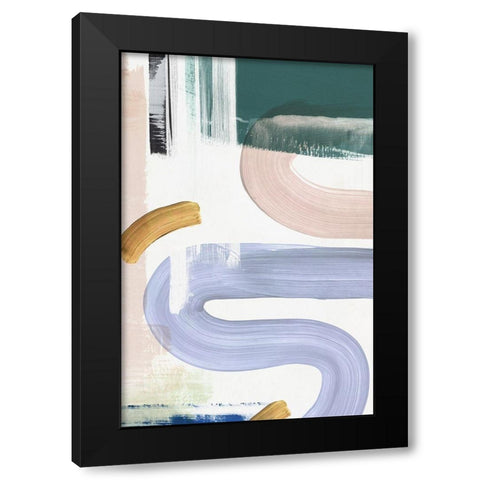 Visions Forms II Black Modern Wood Framed Art Print with Double Matting by PI Studio