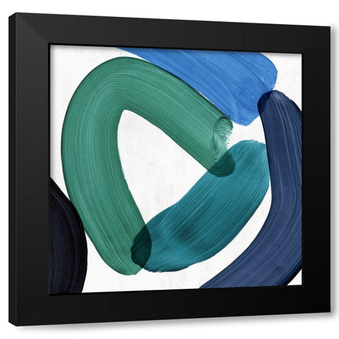 Smooth Bend I Black Modern Wood Framed Art Print with Double Matting by PI Studio