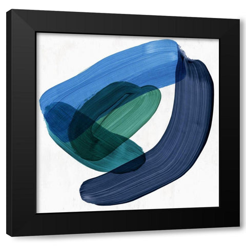 Smooth Bend II Black Modern Wood Framed Art Print with Double Matting by PI Studio