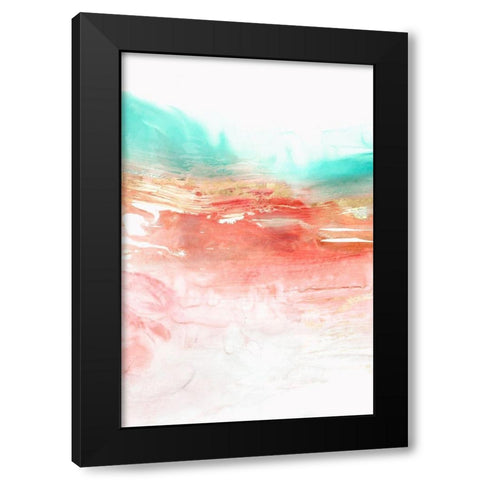 Earth Neon I Black Modern Wood Framed Art Print with Double Matting by PI Studio