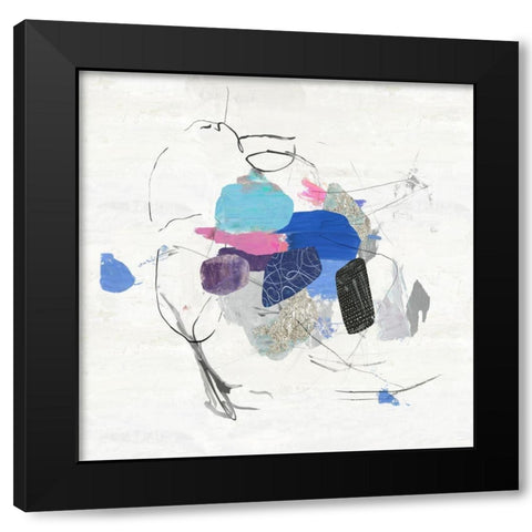 Shimmering Harmony Black Modern Wood Framed Art Print with Double Matting by PI Studio