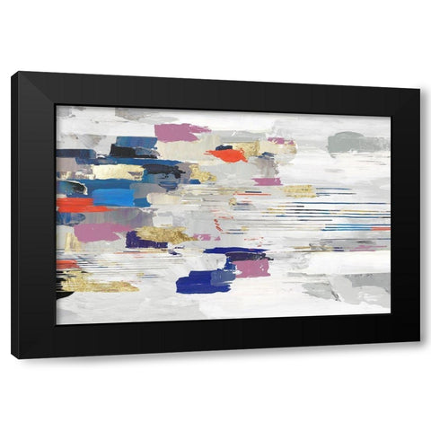 Kinetic Colors I Black Modern Wood Framed Art Print with Double Matting by PI Studio