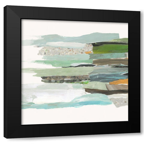 Course II Black Modern Wood Framed Art Print with Double Matting by PI Studio