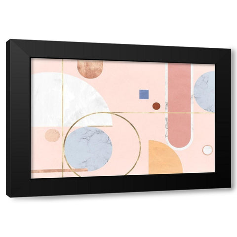 Delicate Structure Black Modern Wood Framed Art Print with Double Matting by PI Studio