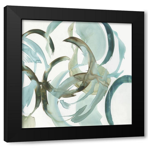 Hypnotic Curves I Black Modern Wood Framed Art Print with Double Matting by PI Studio