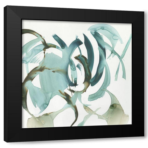 Hypnotic Curves II Black Modern Wood Framed Art Print with Double Matting by PI Studio