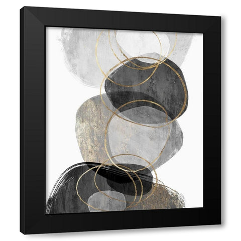 Conglomerate I Black Modern Wood Framed Art Print with Double Matting by PI Studio