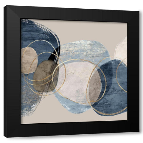 Conglomerate I Black Modern Wood Framed Art Print with Double Matting by PI Studio