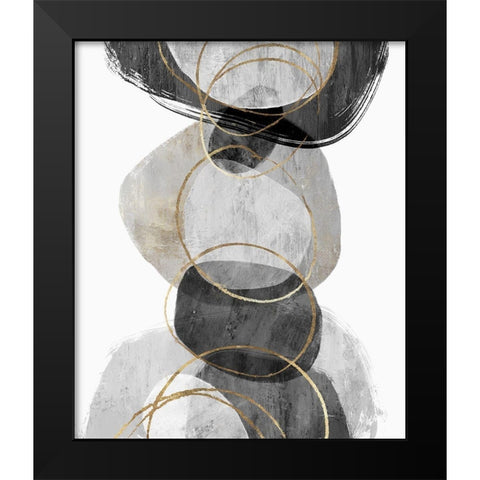 Conglomerate II Black Modern Wood Framed Art Print by PI Studio