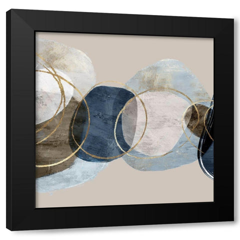 Conglomerate II Black Modern Wood Framed Art Print with Double Matting by PI Studio