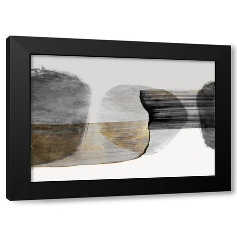 Anchored Motion II Black Modern Wood Framed Art Print with Double Matting by PI Studio