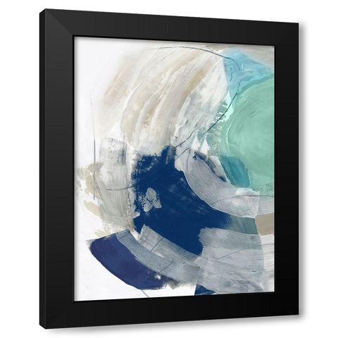 Deluge II Black Modern Wood Framed Art Print with Double Matting by PI Studio