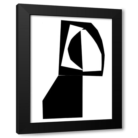 Slashed II  Black Modern Wood Framed Art Print with Double Matting by PI Studio