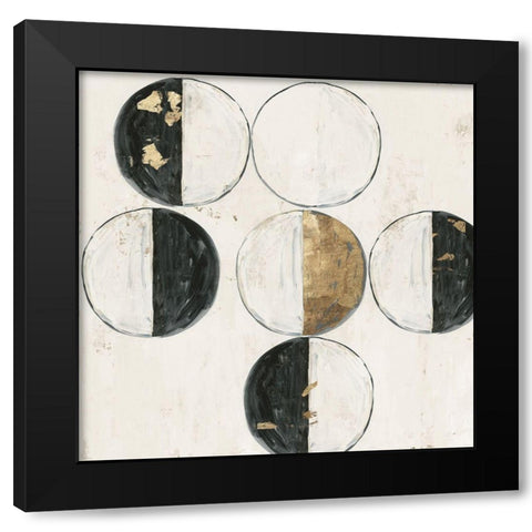Golden Circumference  Black Modern Wood Framed Art Print with Double Matting by Isabelle Z