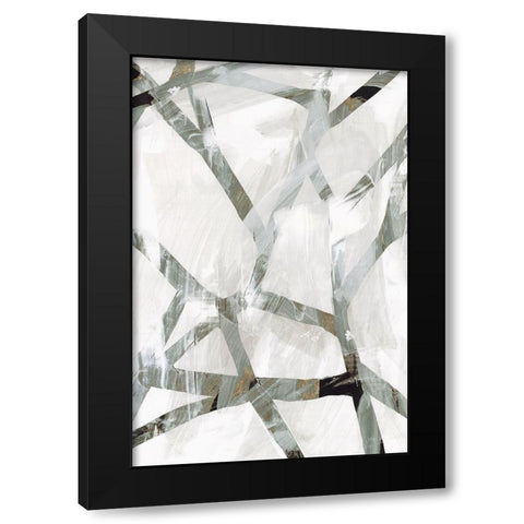 Interconnect I  Black Modern Wood Framed Art Print with Double Matting by PI Studio