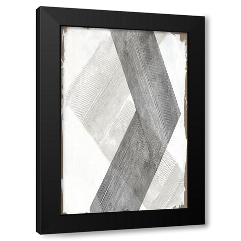 Twine ChevronÂ  Black Modern Wood Framed Art Print with Double Matting by PI Studio